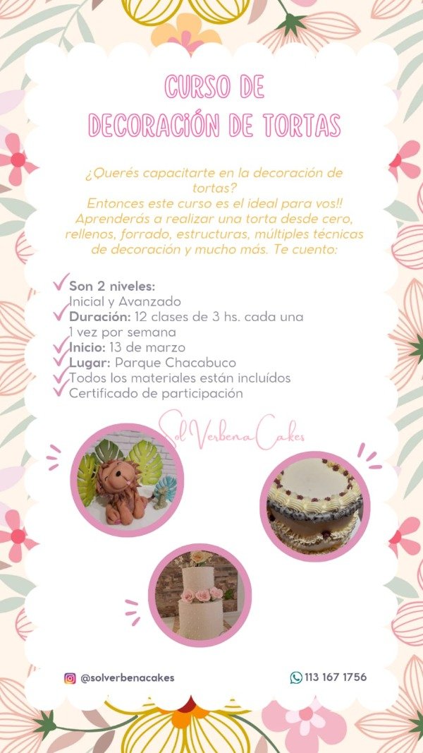 Producto - Curso DECORACIÓN DE TORTAS