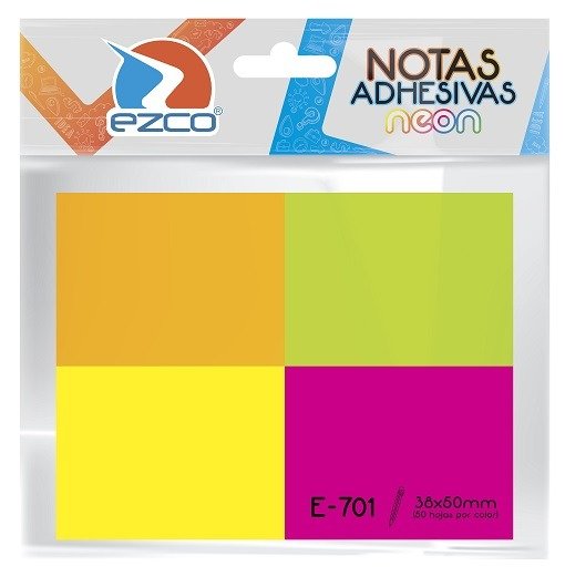 Producto - Notas adhesivas ezco neon 38x40 mm