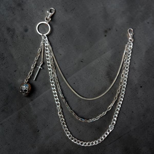 Producto - CADENA PARA CINTURON ACERO SKULL CRUZ