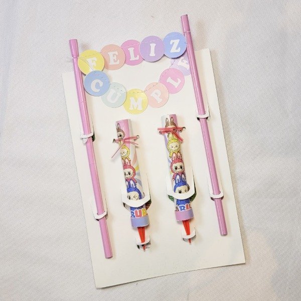 Producto - Set banderines FELIZ CUMPLE + bengalas LABUBU