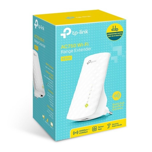 Producto - Repetidor WIFI TP LINK AC750 RE200 Extensor de rango doble banda 750Mbps