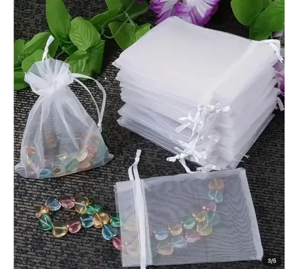 Producto - Bolsa de organza 9x12 m blanco x 10 unidades