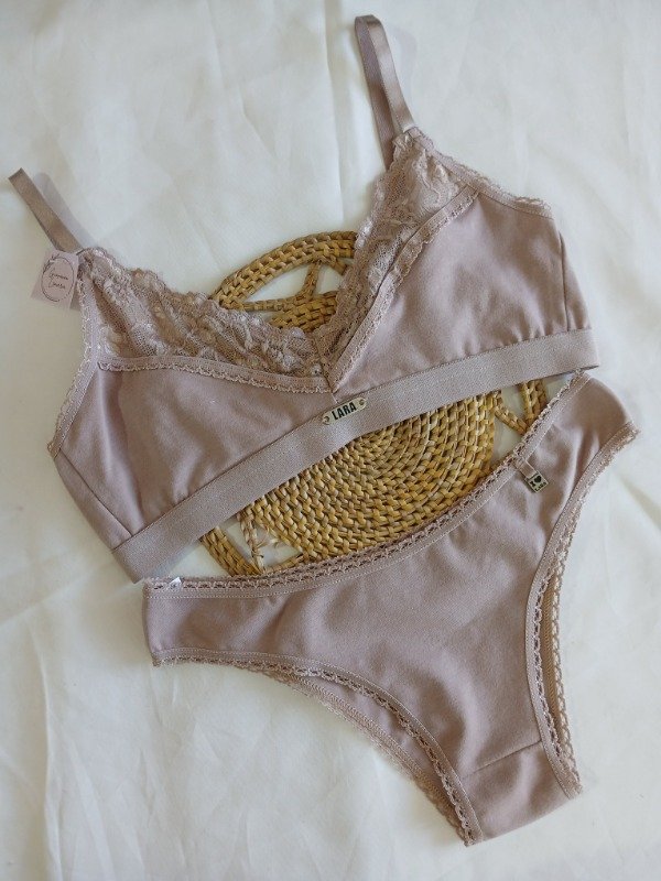Producto - Conjunto algodón combinado nougat T.90