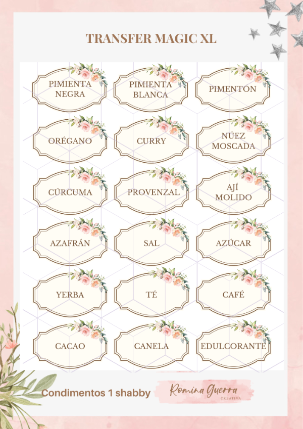 Producto - Transfer magic XL - Condimentos 1 shabby