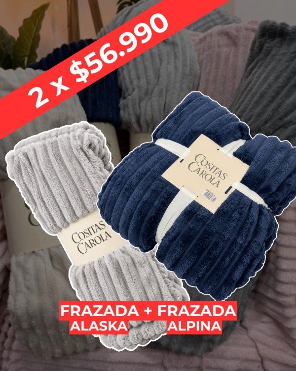 Producto - PROMO - 1 FRAZADA ALASKA + 1 FRAZADA ALPINA