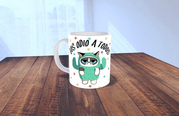 Producto - Taza de ceramica - GATO CACTUS