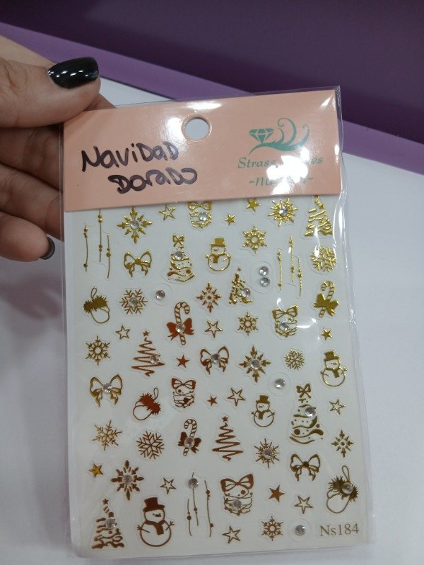 Producto - Sticker navidad dorado