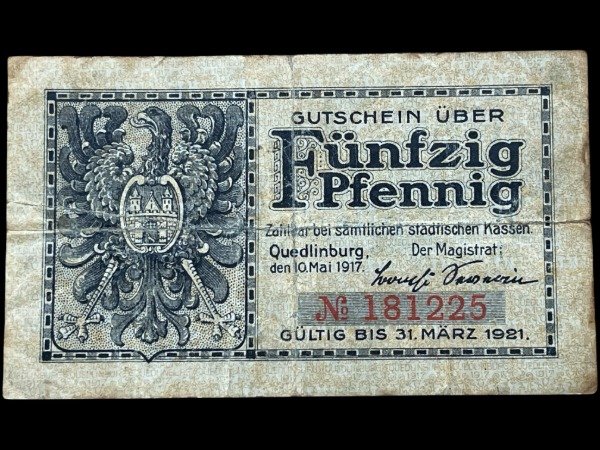Producto - Alemania - Quedlinburg (1917) 50 Pfennig