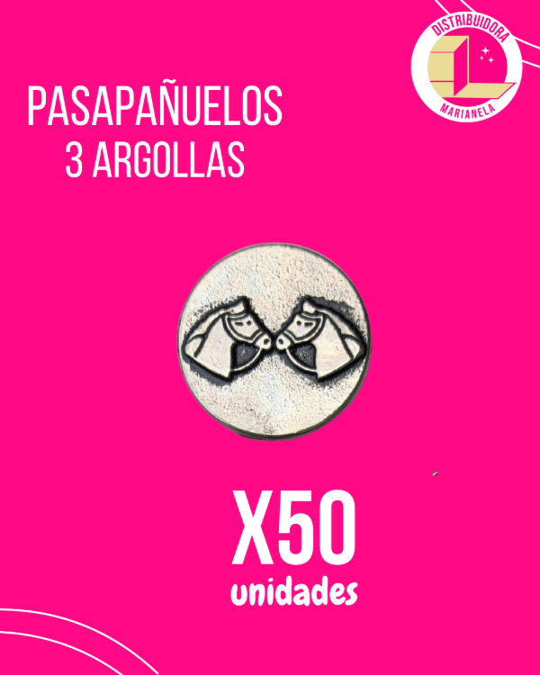Producto - Pasapañuelos 3 Argollas Diseños Surtidos - Pack x50 unidades