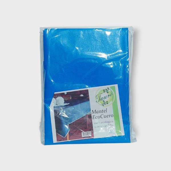 Producto - Mantel Eco Cuero Liso 2.00 x 1.40Mts Celeste