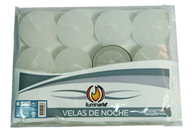 Producto - Velas de noche iluminarte x 12 - Bca.1.5x3.5 cm aprox