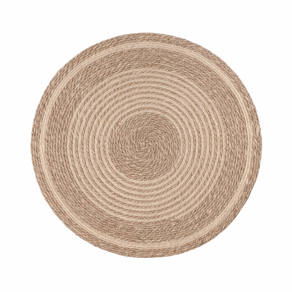 Producto - Alfombra Redonda de Fibras Naturales 80 cm Trama Espiral