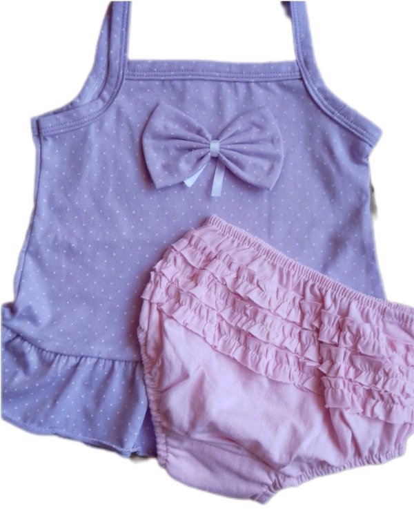 Producto - Musculosa moño + Cubrepañal (Violeta)