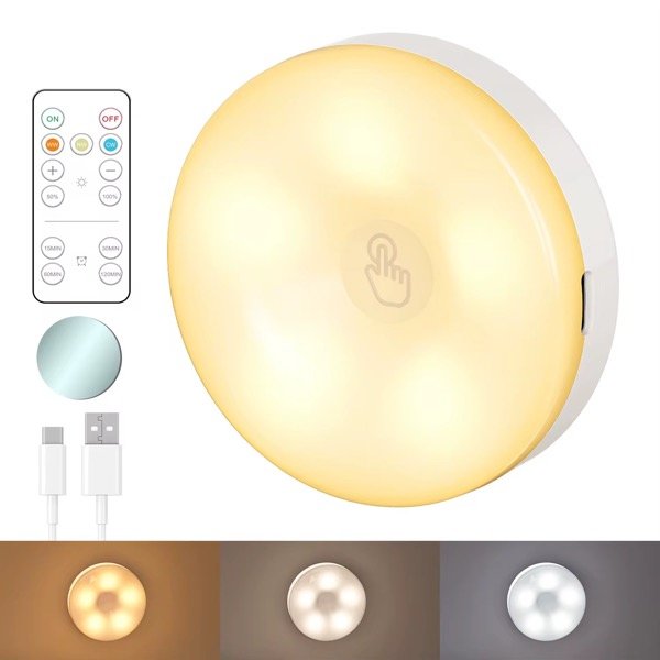 Producto - Lámpara Led Nocturna 3 Tonos Tactil Y Con Control Recargable T064