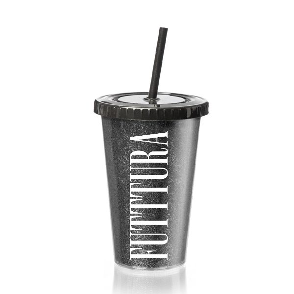 Producto - VASO GLITER NEGRO