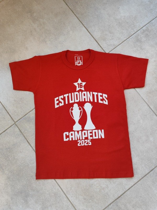Producto - Remera algodón peinado roja - Campeón 2025 - INFANTIL