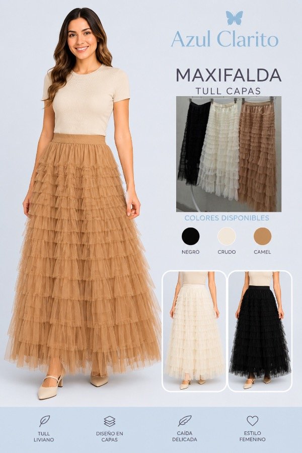 Producto - Pollera COREANA tul capas
