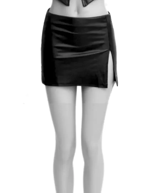 Producto - Falda Cuerina Tiro Bajo