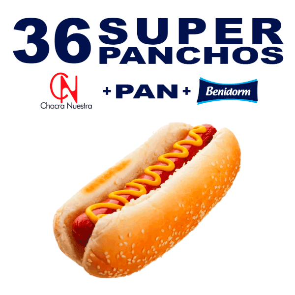 Producto - 36 Salchichas Largas CHACRA NUESTRA + Pan + Ade