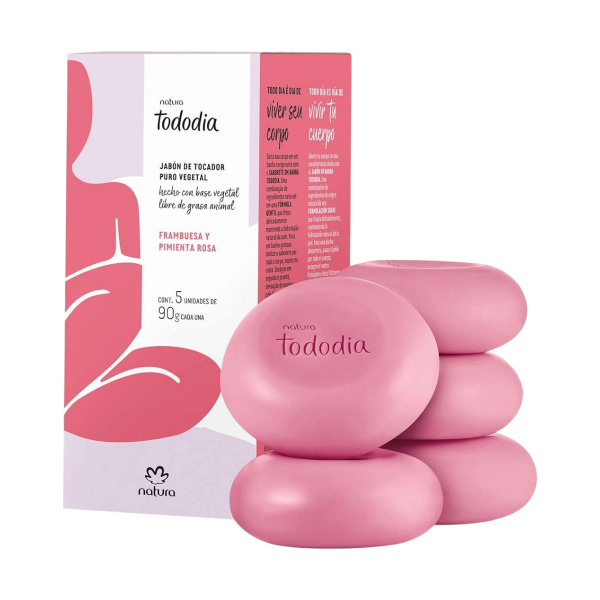 Producto - Frambuesa y Pimienta Rosa - Jabones en Barra x5u Todo Día