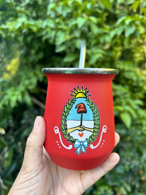 Producto - Mate térmico rojo escudo
