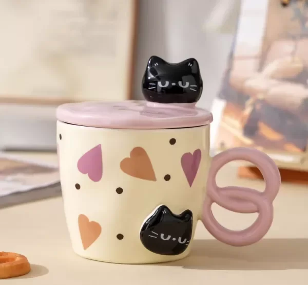 Producto - TAZA CERAMICA CON GATO NEGRO