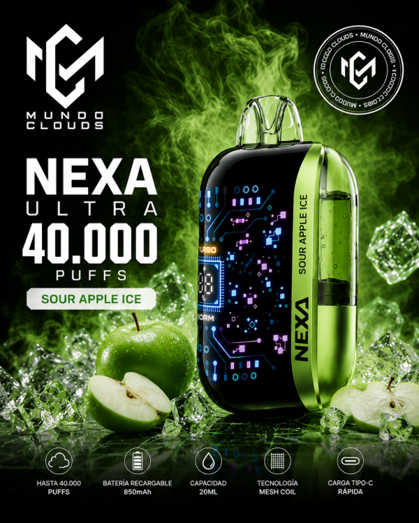 Producto - NEXA ULTRA 40.000 puffs - SOUR APPLE ICE