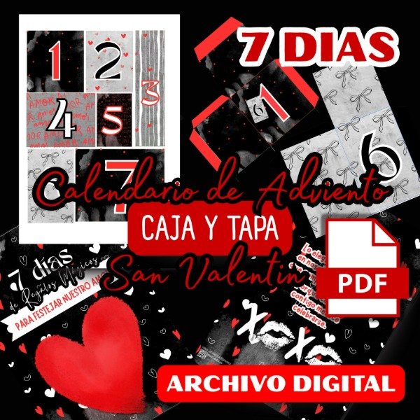 Producto - Caja con Tapa 7 días SAN VALENTIN black