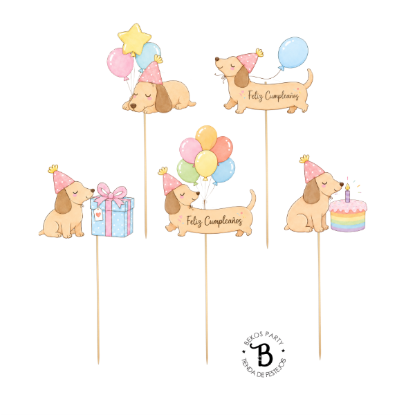 Producto - Figuras x 6 Perro Salchicha