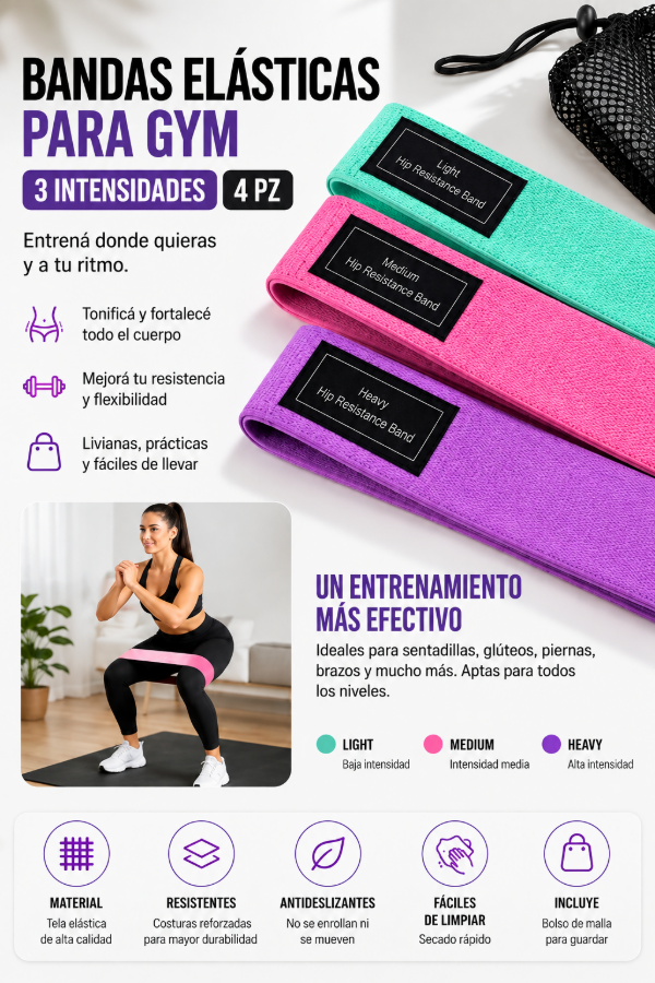 Producto - Set Bandas Elasticas de Tela - 2