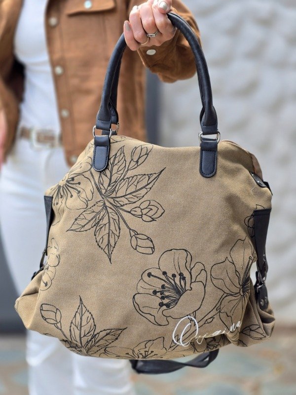 Producto - Bolso tostado FLOWERS