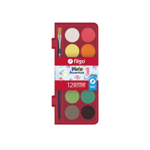 Producto - Acuarela filgo x 12 colores con pincel