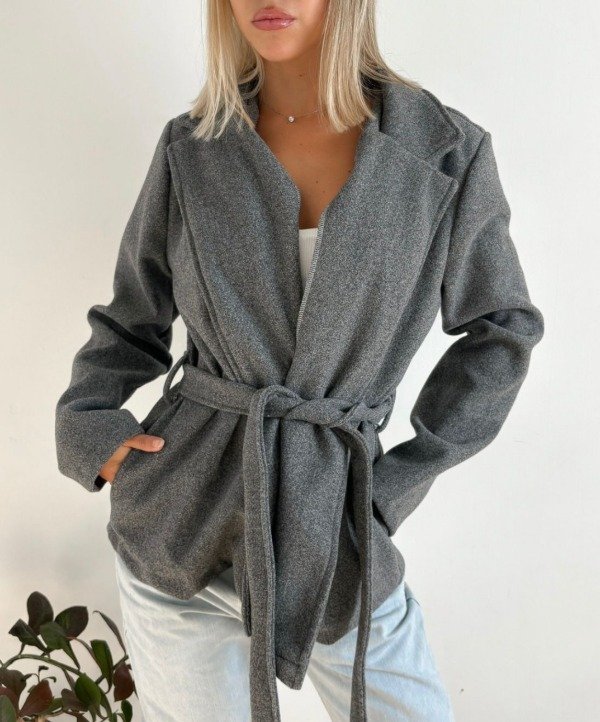 Producto - Tapado paño Greta gris