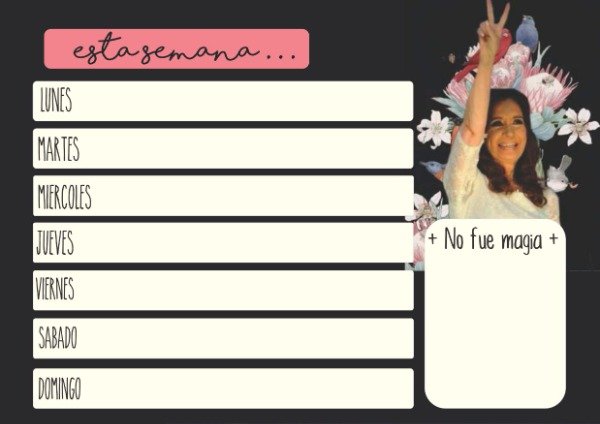 Producto - Imán pizarra Planificador Semanal - Cristina