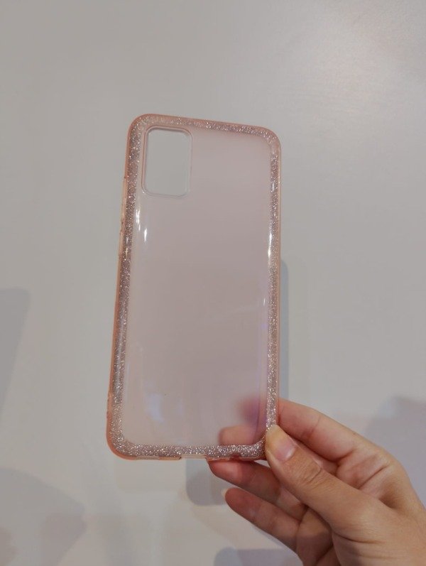 Producto - Transparente Bordes Gliiter Rosa