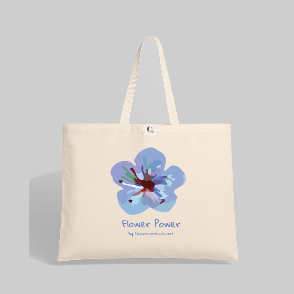 Producto - Tote bag Flor celeste Flower Power