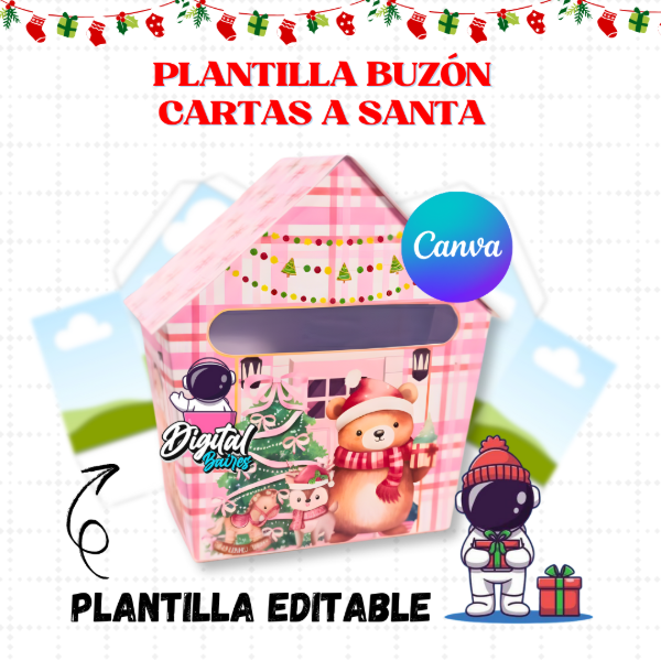 Producto - Plantilla Editable en Canva Buzón para Santa. DigitalBaires