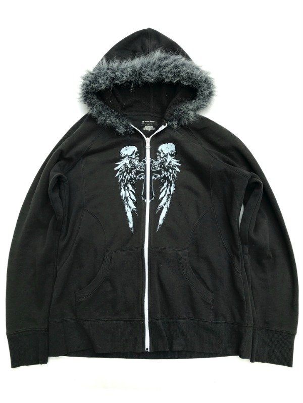 Producto - Fur graphic zip Angel skull wings NUEVA! - 0