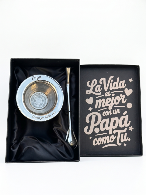 Producto - Art 1139 Set dia del padre caja grabada+mate camionero deluxe + bombilla