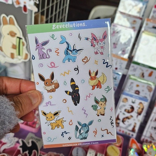 Producto - Plancha de Sticker Eeveelutions.