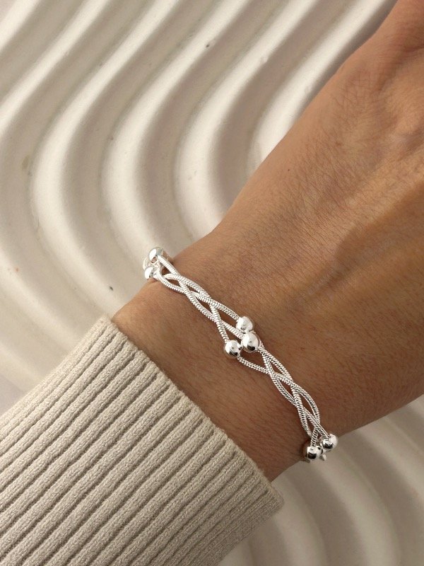 Producto - PULSERA TRENZA CON BOLITAS 0035