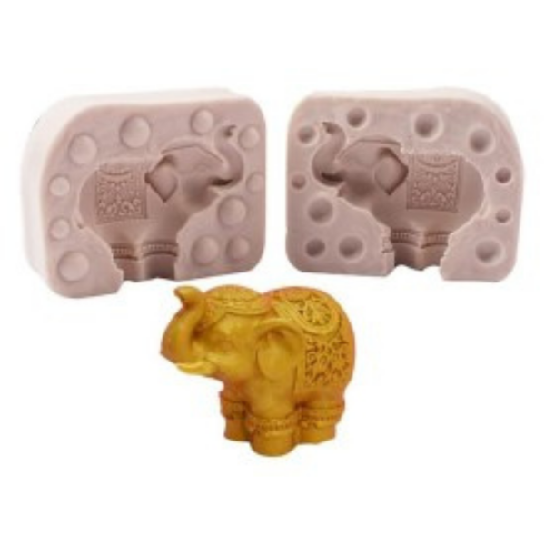 Producto - MOLDE SILICONA TRANSPARENTE DOBLE ELEFANTE HINDU BM3699 - 0