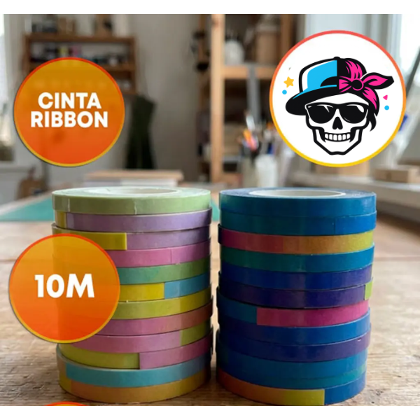Producto - cinta ribbon degrade multicolor