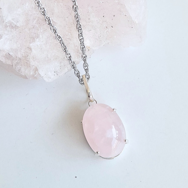 Producto - Collar Cuarzo Rosa engarzado