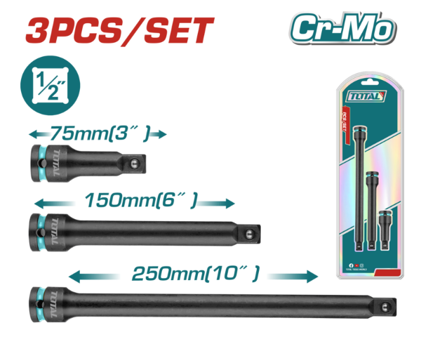 Producto - JUEGO DE BARRAS DE EXTENSION DE IMPACTO 1/2PULG (3 PZS) - TOTAL