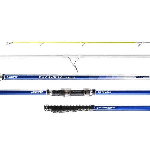 Producto - Caña Lanzamiento Marine StrikeEvo 4.20m 3 Tramos 100-200gr Aros Fuyi Carbono - 1
