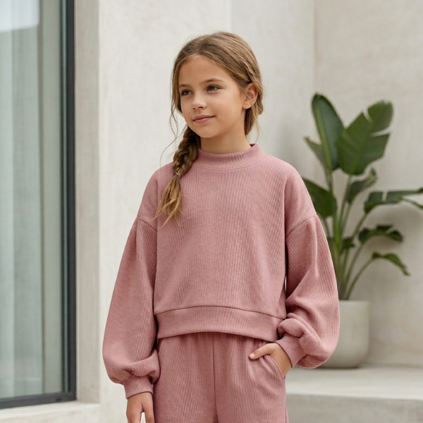 Producto - Buzo Oversize Jaspeado Rosa (BZ22)