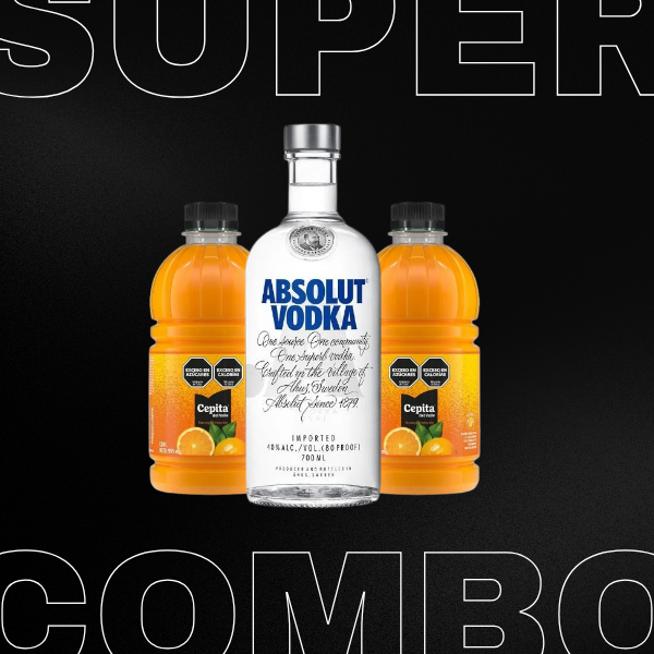 Producto - (combo 8) Absolut + 2 cepitas botella 1L