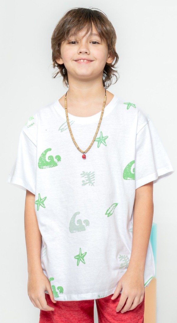 Producto - Remera Blanca Est. Verde