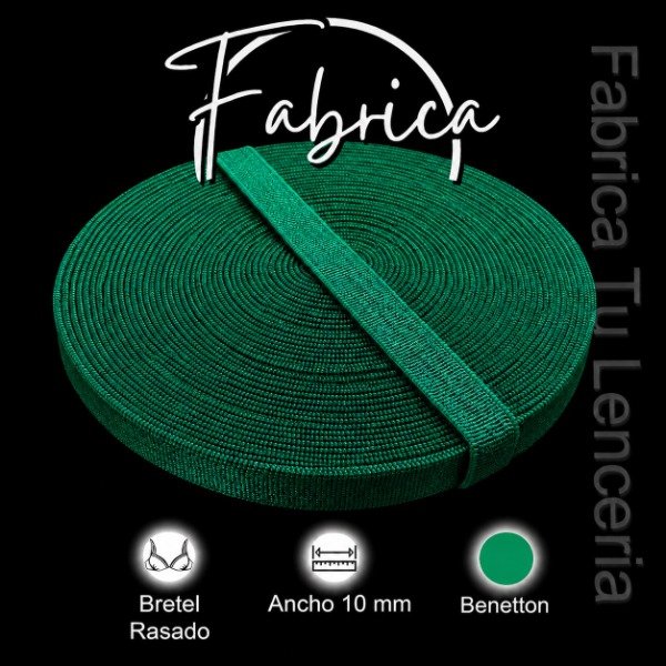 Producto - Bretel Verde Benetton 10mm rasado nylon (1 metro)